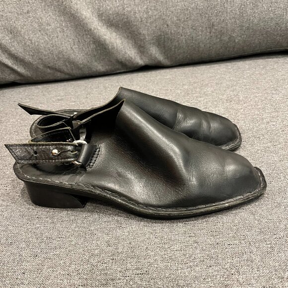 Hilos Women Aurora Black Handcrafted Slingback Mules Size 9 - Picture 1 of 10